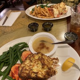 Double lobster tail with crab imperial Double lobster tail with crab imperial