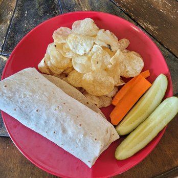 Paradiddle's Cafe - Ella Fitzgerald chicken salad wrap (normally only w/1 pickle, but I stole my husband's) - Coffee & Tea Near Me - Waterloo, Wisconsin Paradiddle's Cafe - Ella Fitzgerald chicken salad wrap (normally only w/1 pickle, but I stole my husband's) - Coffee & Tea Near Me - Waterloo, Wisconsin