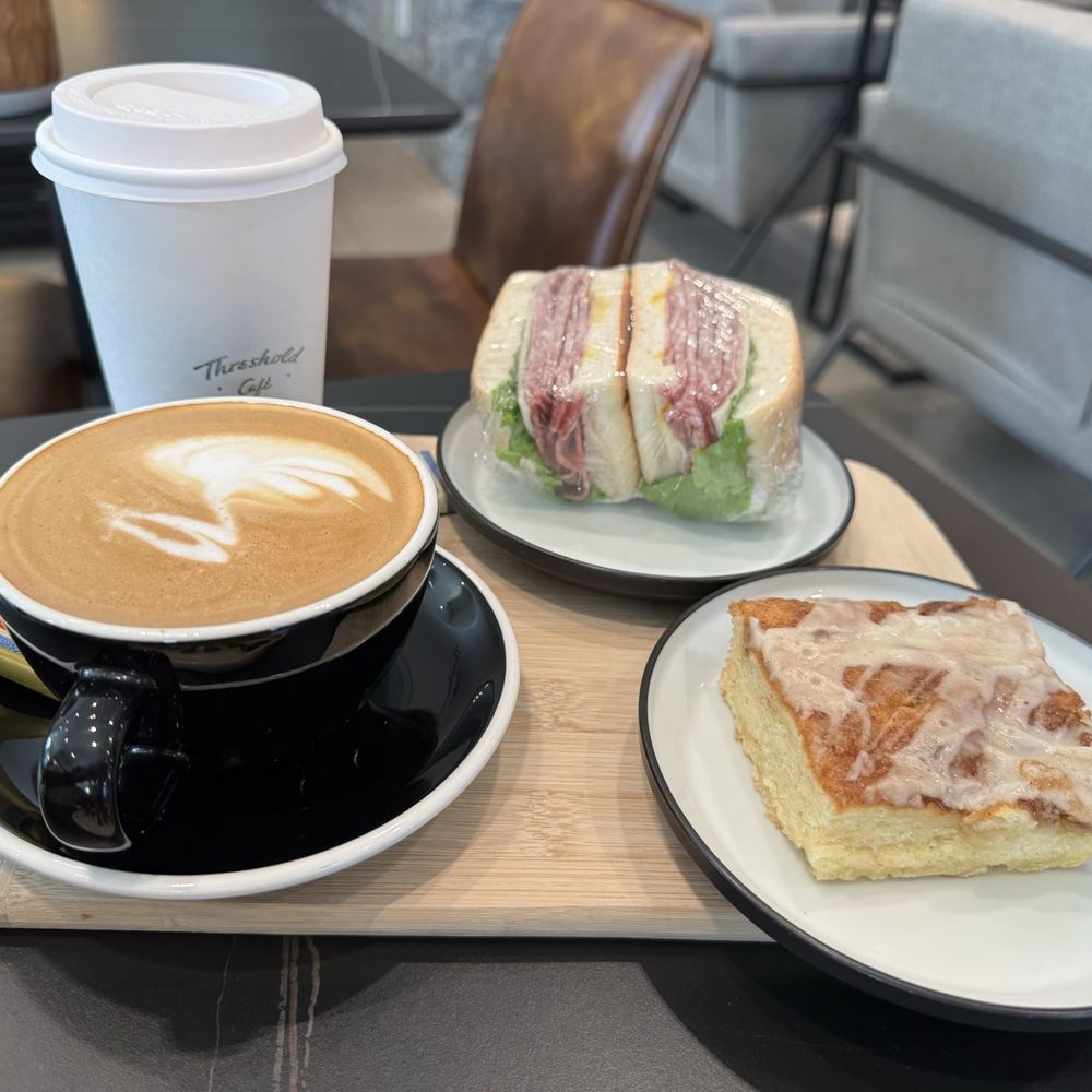 Threshold Cafe - Coffees, sandwich and a coffee cake pastry - Cafes Near Me - Huntsville, Ontario Threshold Cafe - Coffees, sandwich and a coffee cake pastry - Cafes Near Me - Huntsville, Ontario