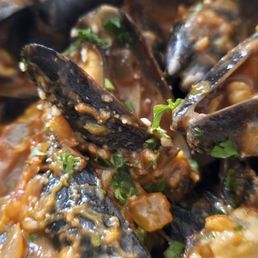 Mussels in tomato sauce with feta Mussels in tomato sauce with feta