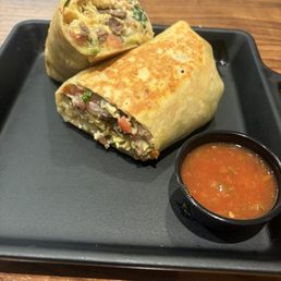 Carne asada breakfast burrito