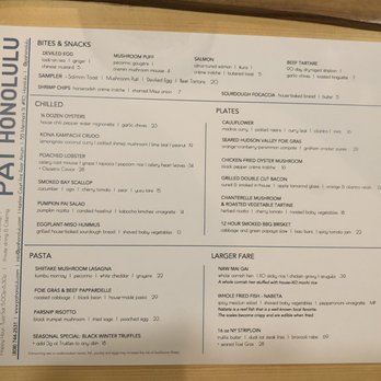 PAI Honolulu - Ala Carte Dinner Menu on 12/23/18. - New American Near Me - Honolulu, Hawaii PAI Honolulu - Ala Carte Dinner Menu on 12/23/18. - New American Near Me - Honolulu, Hawaii