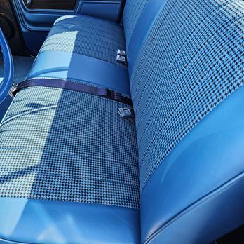 Sonny's Upholstery - 1972 Chevy truck seat recovered in leather and houndstooth fabric - Boat Repair Near Me - Tempe, Arizona Sonny's Upholstery - 1972 Chevy truck seat recovered in leather and houndstooth fabric - Boat Repair Near Me - Tempe, Arizona