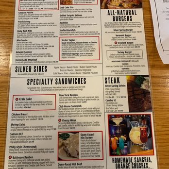 Silver Spring Mining Company - Menu Side 2 - New American Near Me - Bel Air, Maryland