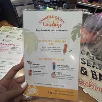 The Fatty Crab - DRINK MENU (TUESDAYS) - Seafood Near Me - Doral, Florida The Fatty Crab - DRINK MENU (TUESDAYS) - Seafood Near Me - Doral, Florida