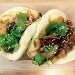 Saigon Street Rolls - Lemongrass chicken and BBQ pork bao. 2 for $6 or 3 for $8.50.