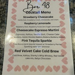 Bar 48 & Grille - Drinks menu