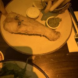 Halfway House - Cod with Fries, and mashed peas.