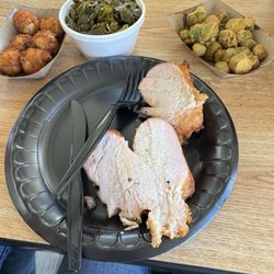 Bridgett's Kitchen - Smoked turkey platter with 2 sides plus hush puppies