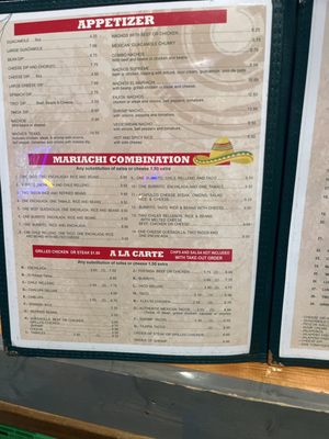 Menu photo 2 El Mariachi Mexican Restaurant Nashville, TN