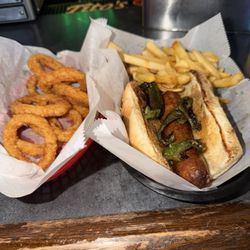 O'Connell's PubTime - Italian Sausage Sandwich w Onion Rings,