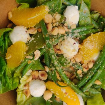 Eusebi Deli - Green bean, orange, mozz, hazelnut salad, £6 - Delicatessen Near Me - Glasgow, GLG Eusebi Deli - Green bean, orange, mozz, hazelnut salad, £6 - Delicatessen Near Me - Glasgow, GLG