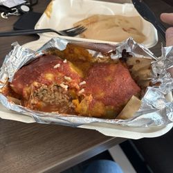The Detroit Pepper Company - The Detroit Stuffed Pepper with ground turkey, no black beans, cheddar cheese. Yum!