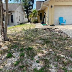 Drag-N-Dirt - BEFORE re-grading the swale and laying sod