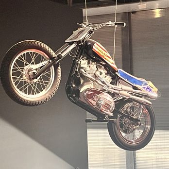 Harley-Davidson Museum - Model of Evel Knievel's bike - Museums Near Me - Milwaukee, Wisconsin Harley-Davidson Museum - Model of Evel Knievel's bike - Museums Near Me - Milwaukee, Wisconsin