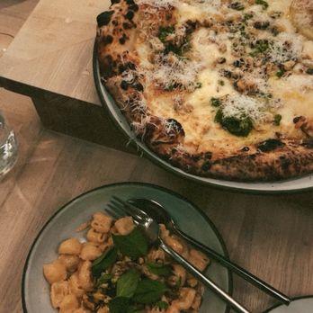 Sanjusan - Miso pesto pizza and MENTAIKO LUMACHE - Pizza Near Me - Minneapolis, Minnesota