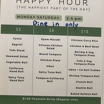 Midori 5 - Dine In Specials 2-5-25 - Japanese Near Me - La Mirada, California