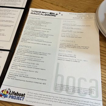 Boca - Magical Dining 2023 menu - Bars Near Me - Winter Park, Florida Boca - Magical Dining 2023 menu - Bars Near Me - Winter Park, Florida