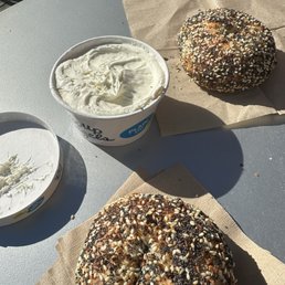 Everything bagels with reg cream cheese Everything bagels with reg cream cheese