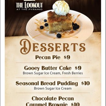 Memphis Pyramid Dining - Lookout at the Pyramid Dessert Menu - New American Near Me - Memphis, Tennessee Memphis Pyramid Dining - Lookout at the Pyramid Dessert Menu - New American Near Me - Memphis, Tennessee