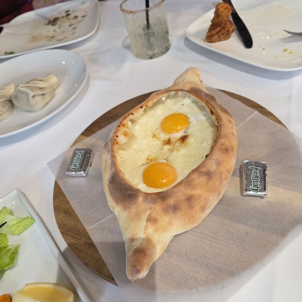 Khachapuri cheesy egg and bread boats for dipping Khachapuri cheesy egg and bread boats for dipping