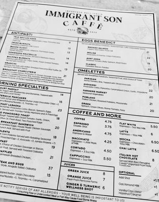 Menu photo 6 Immigrant Son Caffe Oxnard, CA Menu photo 6 Immigrant Son Caffe Oxnard, CA