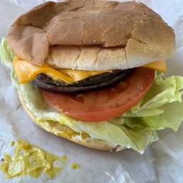 Perfect regular cheeseburger