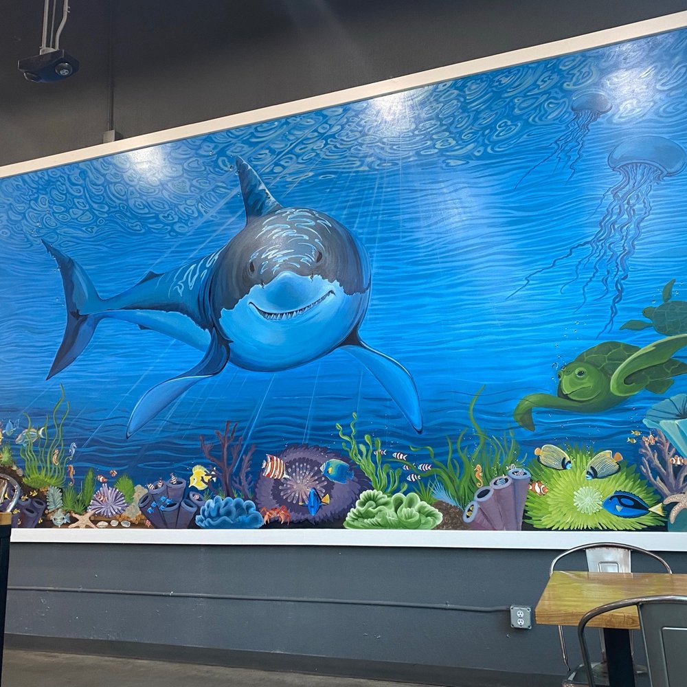 Sharks Burger - mural - Burgers Near Me - Leander, Texas Sharks Burger - mural - Burgers Near Me - Leander, Texas