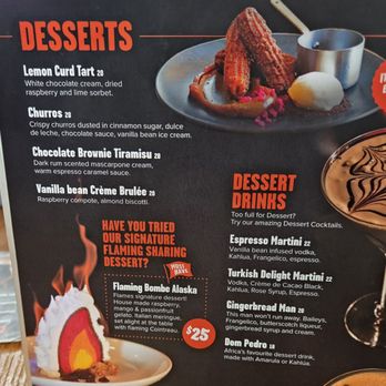 Flame Bar & Grill - Desert menu - Bars Near Me - Queenstown, OTA