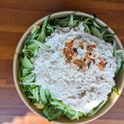 Angel N Evil - Tuna Cucumber Cup-Bop. Loved the kamut rice option! Pretty tasty alternative to plain white rice.