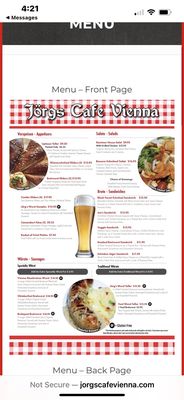 Menu photo 6 Jorg's Cafe Vienna Plano, TX