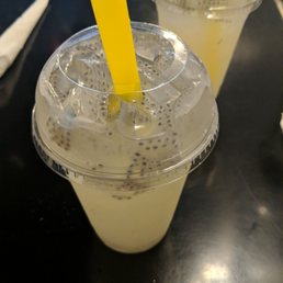 Ginger lemonade w basil seeds