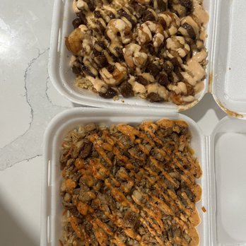The Roll Up - Beef and shrimp fried rice with regular yum yum sauce. Chicken fried rice with spicy yum yum sauce - Asian Fusion Near Me - Killeen, Texas