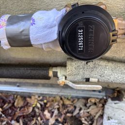 water meter and my towel wraping after plumber left water meter and my towel wraping after plumber left