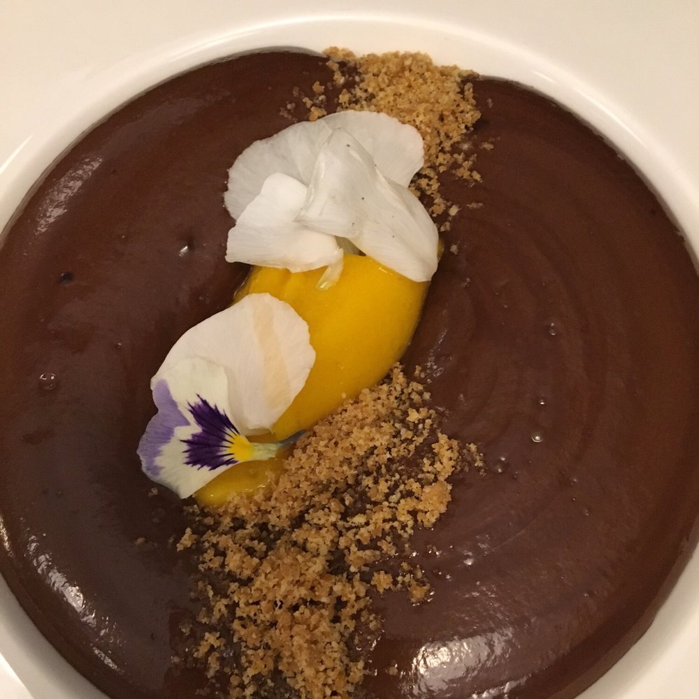 Lovage - Chocolate mousse with mango sorbet - Scottish Near Me - Edinburgh, EDH