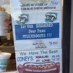 Atwood Dari Bar - Specials: Deep Fried Mushrooms and Coney's