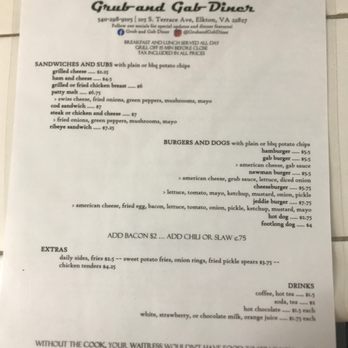 Elkton's Grub & Gab Diner - Breakfast menu - Breakfast & Brunch Near Me - Elkton, Virginia Elkton's Grub & Gab Diner - Breakfast menu - Breakfast & Brunch Near Me - Elkton, Virginia