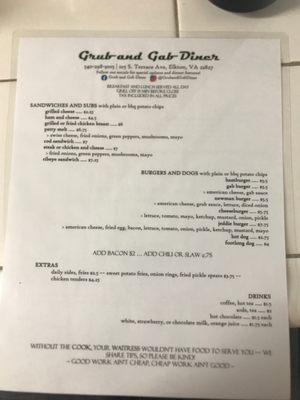 Menu photo 8 Elkton's Grub & Gab Diner Elkton, VA Menu photo 8 Elkton's Grub & Gab Diner Elkton, VA