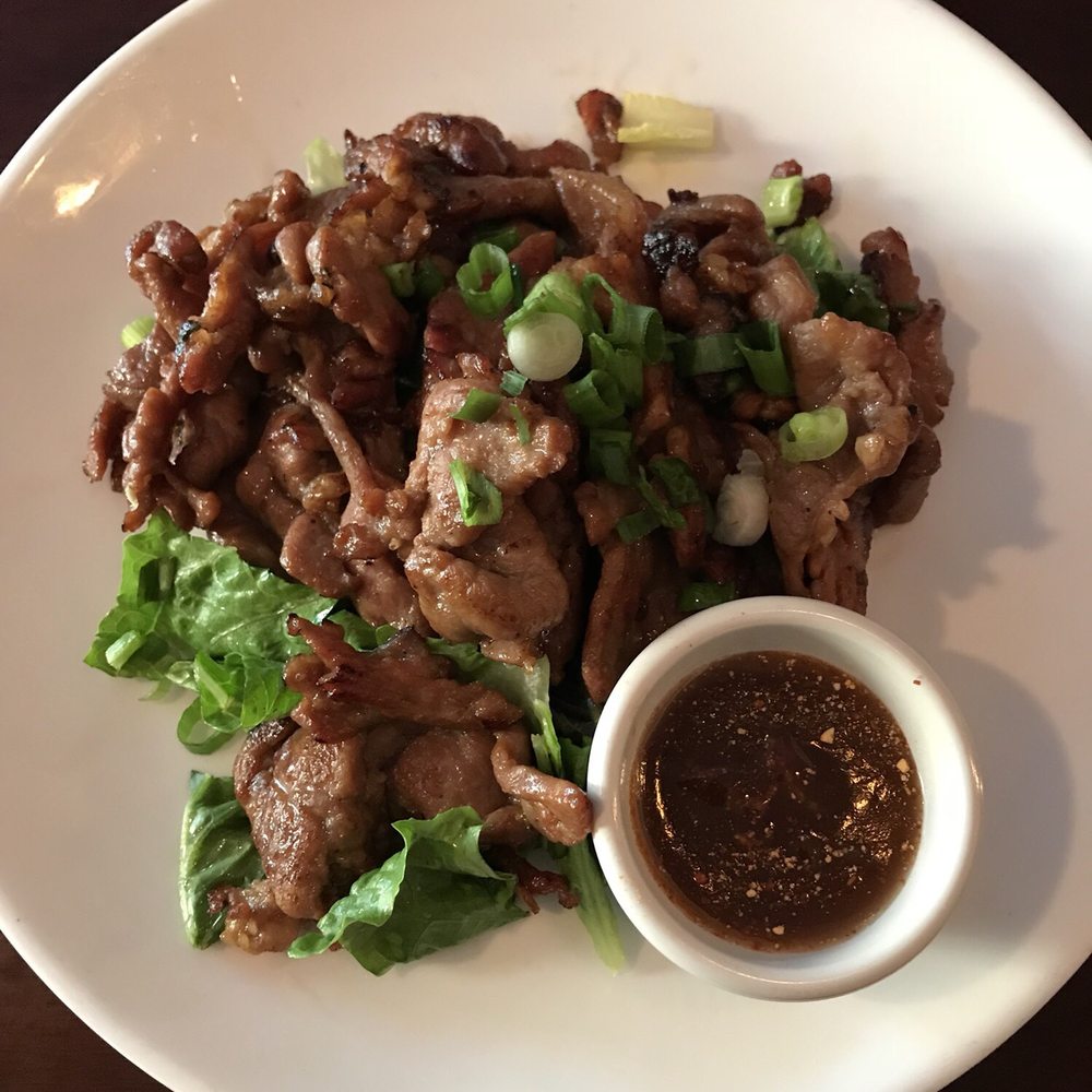 Thaism - Moo Yang BBQ marinated pork with tamarind sauce.  Delish! - Thai Near Me - Brooklyn, New York