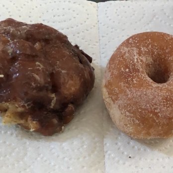 Al's Donuts - Half of their apple fritter, I just could wait to eat some.  And the sugared raised donut. - Coffee & Tea Near Me - Antioch, California