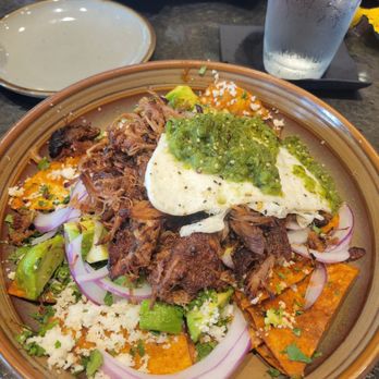 Proximo - Chilaquilles with carnitas - Spanish Near Me - Fort Wayne, Indiana