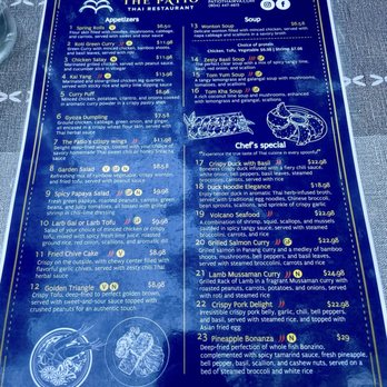 The Patio Thai - Dinner menu - September, 2024 (pg 1) - Thai Near Me - Richmond, Virginia The Patio Thai - Dinner menu - September, 2024 (pg 1) - Thai Near Me - Richmond, Virginia