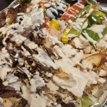Al Shami Shawrma - Chicken and beef shawarma over rice - Middle Eastern Near Me - Paterson, New Jersey