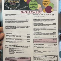 Xtra Bacon Or Not - Breakfast menu