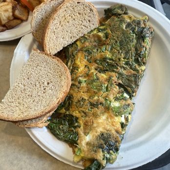 Delizioso Bakery and Kitchen - Verde Green Omelette (Spinach, Broccoli Rabe, Mozz) - Breakfast & Brunch Near Me - Princeton, New Jersey