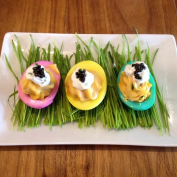Plate 38 - Adult Easter deviled eggs topped with caviar yum!!!! So amazing - New American Near Me - Pasadena, California