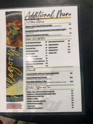 Menu photo 2 Allegory Kitchen & Bar Arlington, TX