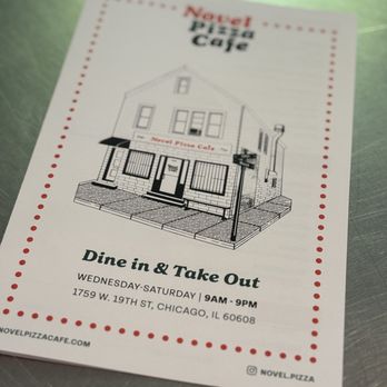 Novel Pizza Cafe - Menu - Pizza Near Me - Chicago, Illinois Novel Pizza Cafe - Menu - Pizza Near Me - Chicago, Illinois