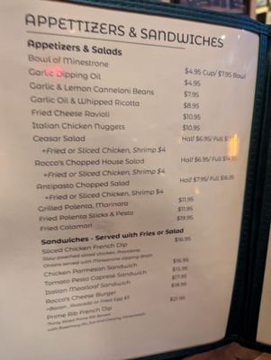 Menu photo 2 Rocco's Café San Francisco, CA