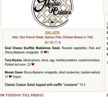 Mosaic Cuisine - Menu - Breakfast & Brunch Near Me - Rockville, Maryland Mosaic Cuisine - Menu - Breakfast & Brunch Near Me - Rockville, Maryland